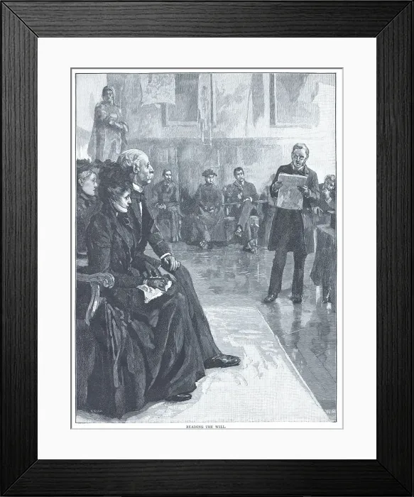 Framed Print : Reading a Will Framed Print : Reading a Will