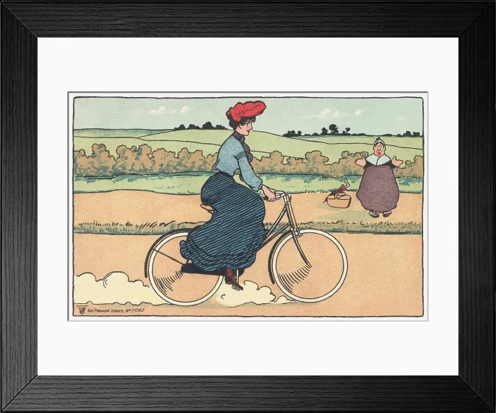 Framed Print : Woman on a Bicycle Framed Print : Woman on a Bicycle