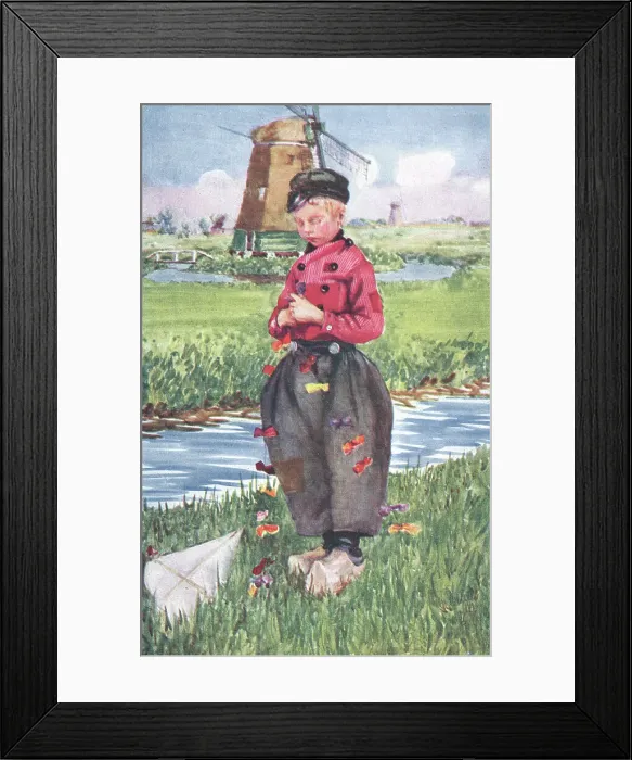 Framed Print : Dutch Boy with Kite Framed Print : Dutch Boy with Kite