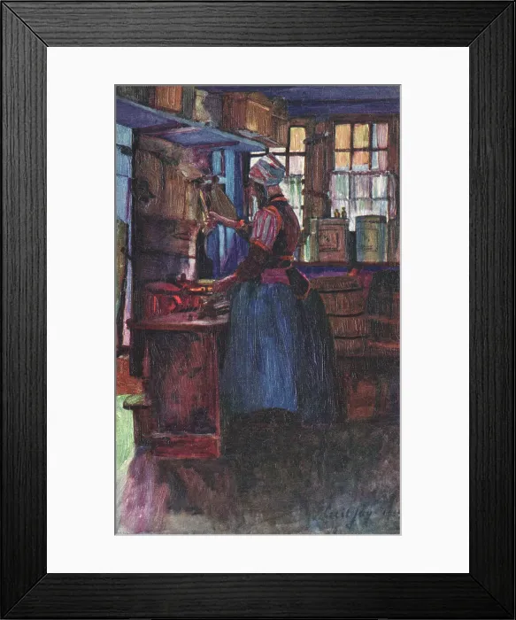 Framed Print : Dutch Woman in the Kitchen Framed Print : Dutch Woman in the Kitchen