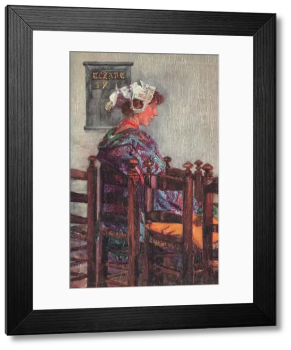 Framed Print : Dutch Woman Seated Framed Print : Dutch Woman Seated
