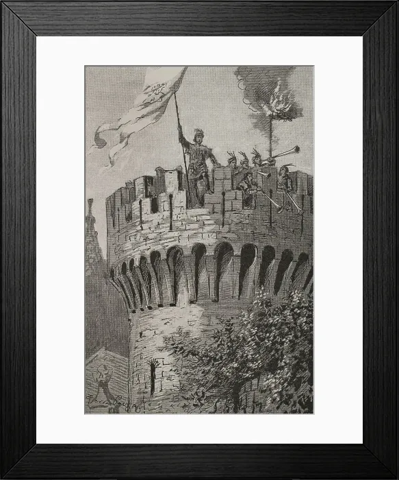 Framed Print : Duke of Lancaster's expedition to Castile. Siege Framed Print : Duke of Lancaster's expedition to Castile. Siege