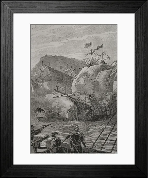 Framed Print : War of the Two Peters (1356-1369). Conflict between Framed Print : War of the Two Peters (1356-1369). Conflict between
