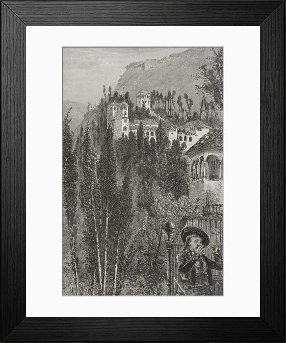 Framed Print : Granada, Andalusia, Spain. The Generalife. 19th-century Framed Print : Granada, Andalusia, Spain. The Generalife. 19th-century