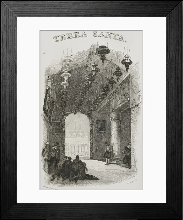 Framed Print : Bethlehem. Shrine of the Nativity. Engraving by Rouargue Framed Print : Bethlehem. Shrine of the Nativity. Engraving by Rouargue