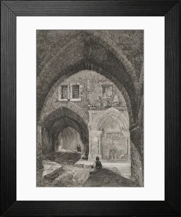 Framed Print : Jerusalem. Vaulted street. Engraving by Rouargue Framed Print : Jerusalem. Vaulted street. Engraving by Rouargue