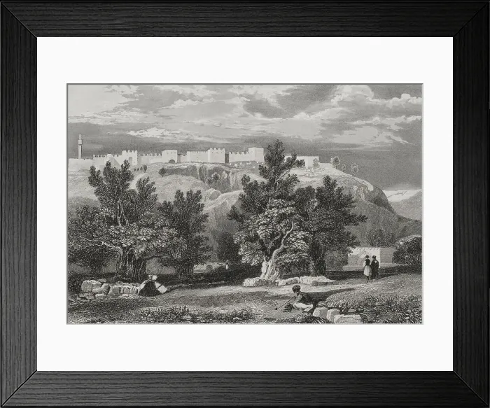 Framed Print : Jerusalem. Garden of Olives. Engraving by Aubert Framed Print : Jerusalem. Garden of Olives. Engraving by Aubert