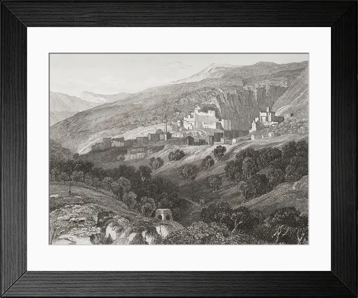 Framed Print : Nazareth. General view of the city. Engraving by Aubert Framed Print : Nazareth. General view of the city. Engraving by Aubert