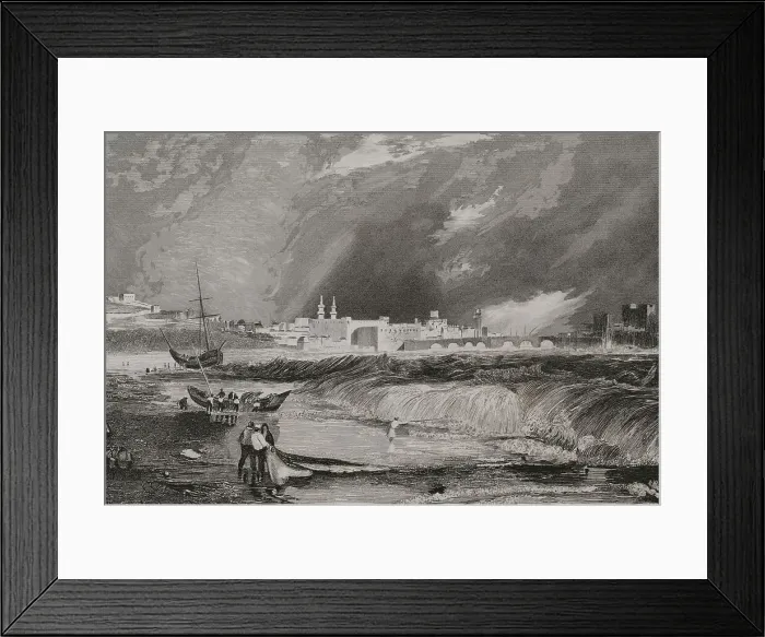 Framed Print : Sidon. Engraving by Aubert Framed Print : Sidon. Engraving by Aubert
