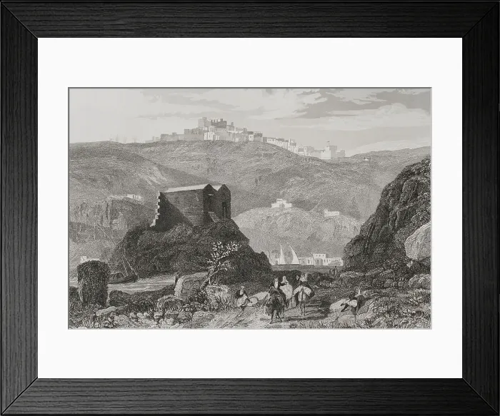 Framed Print : Patmos. Engraving by Aubert Framed Print : Patmos. Engraving by Aubert