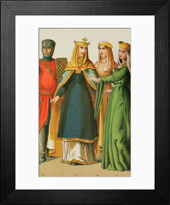 Framed Print : Normans, 1000-1100. From left to right: knight Framed Print : Normans, 1000-1100. From left to right: knight