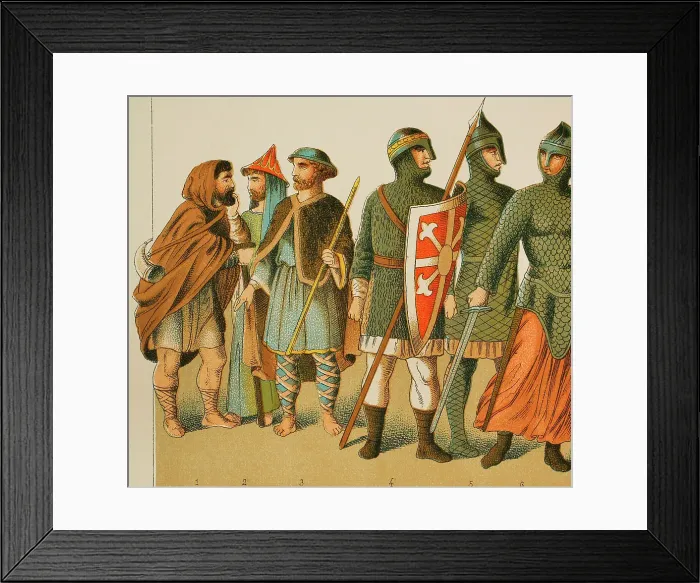 Framed Print : Normans, 1000-1100. From left to right: shepherd Framed Print : Normans, 1000-1100. From left to right: shepherd
