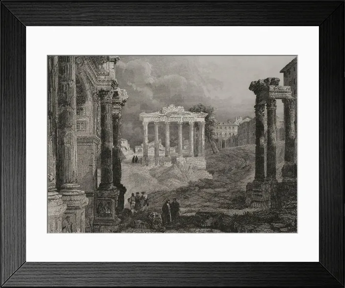 Framed Print : Roman Forum. Engraving by Leonce Lhuillier Framed Print : Roman Forum. Engraving by Leonce Lhuillier