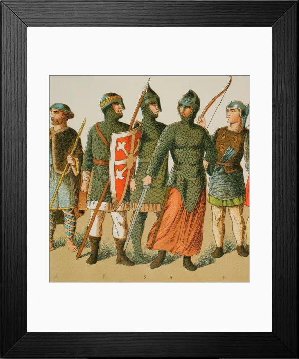 Framed Print : Normans, 1000-1100. From left to right: pilgrim and warriors Framed Print : Normans, 1000-1100. From left to right: pilgrim and warriors