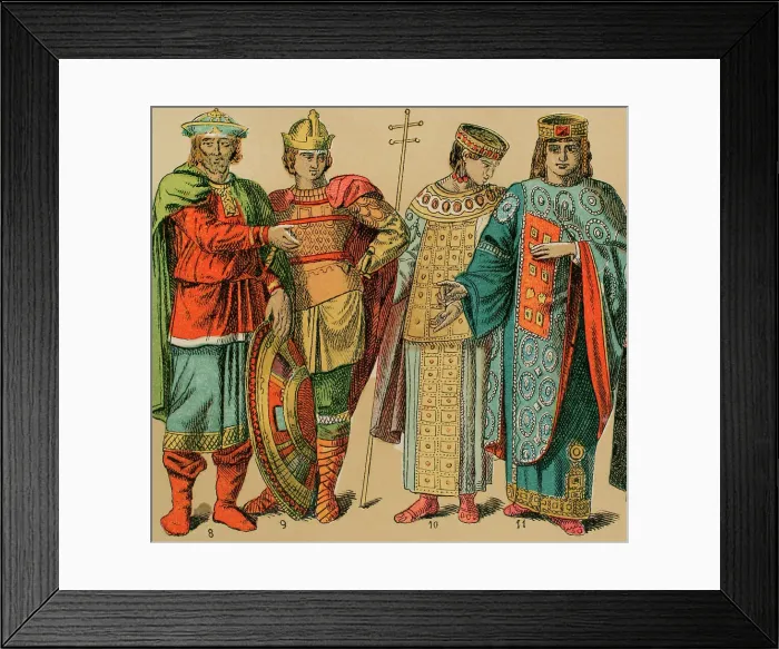 Framed Print : Byzantines, 1000-1200. From left to right: warriors Framed Print : Byzantines, 1000-1200. From left to right: warriors