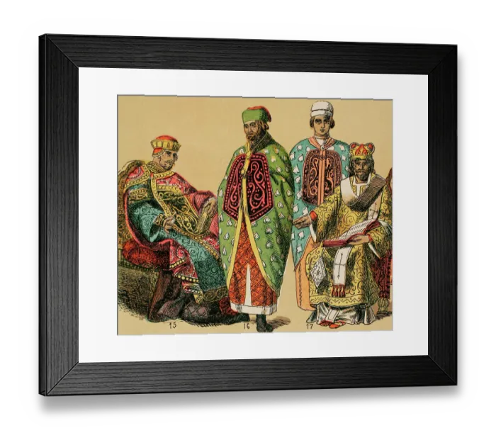 Framed Print : Byzantines, 1000-1200. From left to right: emperor Framed Print : Byzantines, 1000-1200. From left to right: emperor