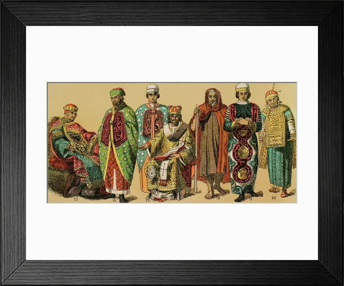 Framed Print : Byzantines, 1000-1200. From left to right: emperor Framed Print : Byzantines, 1000-1200. From left to right: emperor