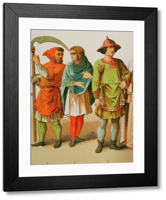 Framed Print : History of France, 1100. From left to right: ploughmen Framed Print : History of France, 1100. From left to right: ploughmen