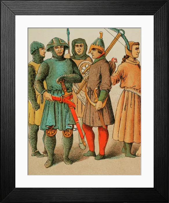 Framed Print : History of England, 1200. Warriors Framed Print : History of England, 1200. Warriors