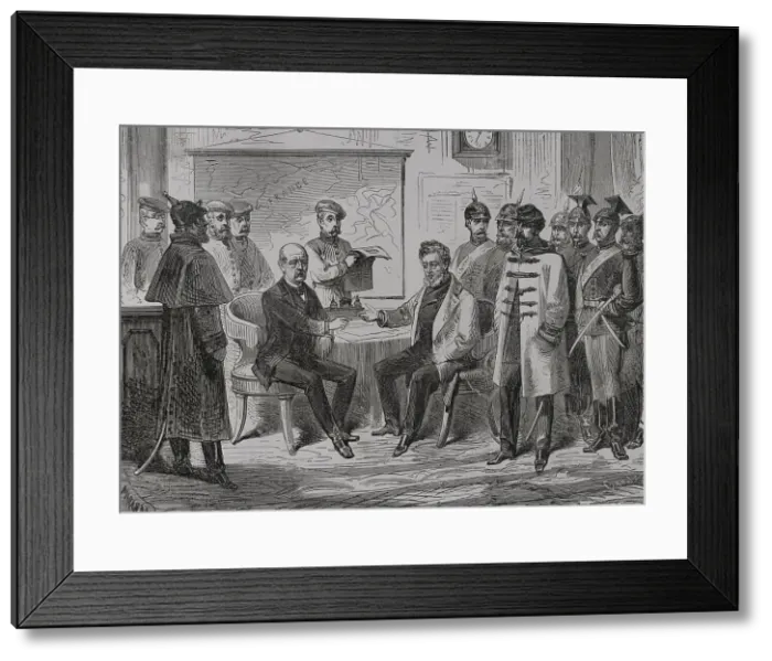 Framed Print : Franco-Prussian War (1870-1871). Armistice ceremony Framed Print : Franco-Prussian War (1870-1871). Armistice ceremony