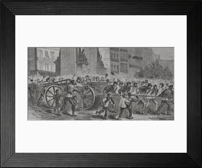 Framed Print : France. Paris Commune. The insurgents dragging