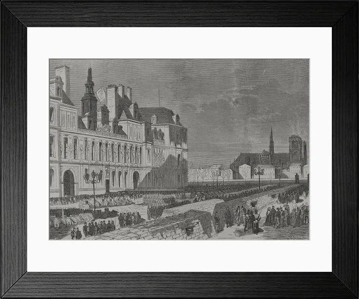 Framed Print : France. Paris Commune. Barricades and artillery Framed Print : France. Paris Commune. Barricades and artillery