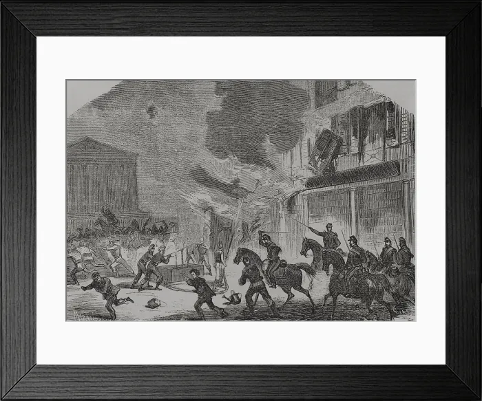 Framed Print : France. Paris Commune. Arsonist firefighters surprised Framed Print : France. Paris Commune. Arsonist firefighters surprised