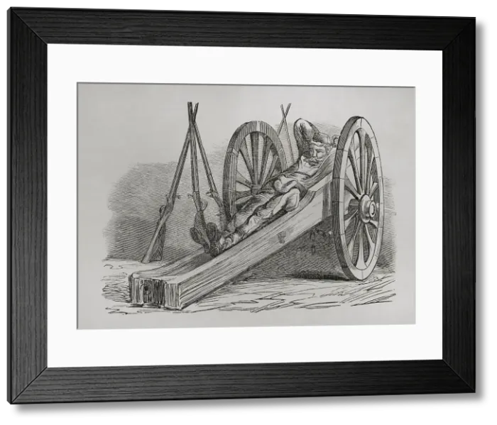 Framed Print : France. Paris Commune. Communard. Gunner resting Framed Print : France. Paris Commune. Communard. Gunner resting