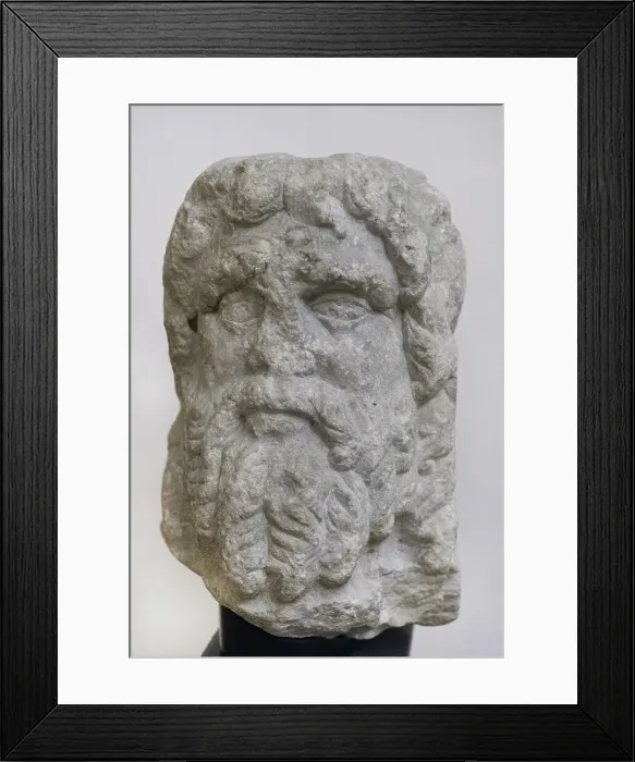 Framed Print : Zeus. Head of a marble statue. Second half of Framed Print : Zeus. Head of a marble statue. Second half of