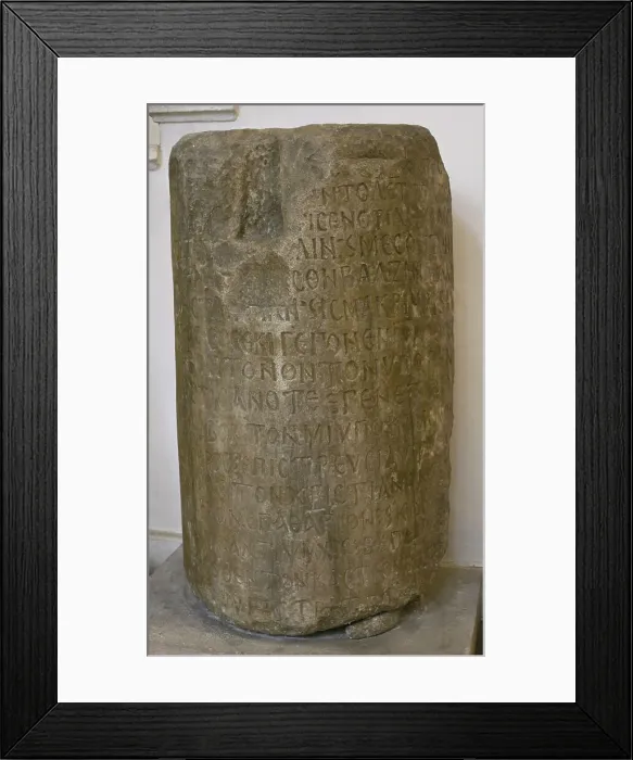 Framed Print : Treaty of 815. Column bearing the text of Framed Print : Treaty of 815. Column bearing the text of