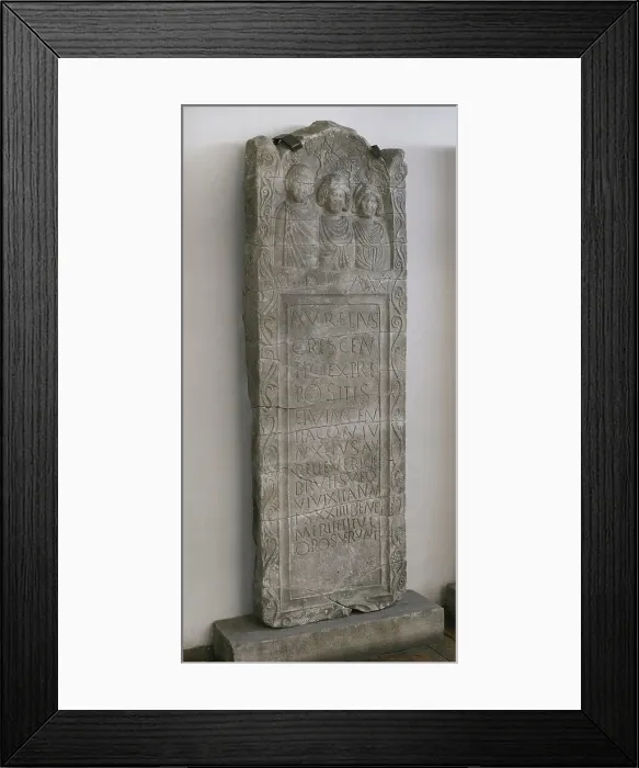 Framed Print : Stele erected by Praepositus Aurelius Crescentius