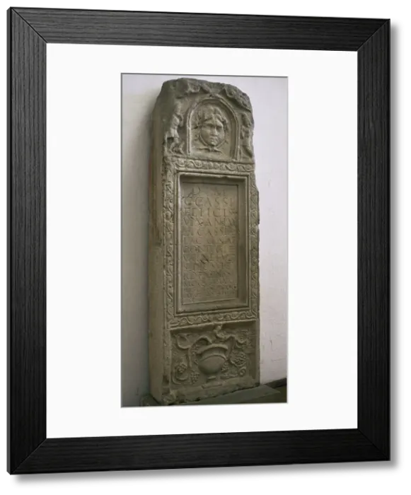 Framed Print : Stele erected by Cassia Cogitata in memory of Framed Print : Stele erected by Cassia Cogitata in memory of