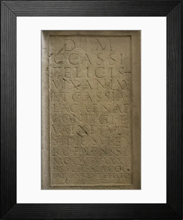 Framed Print : Stele erected by Cassia Cogitata in memory of Framed Print : Stele erected by Cassia Cogitata in memory of