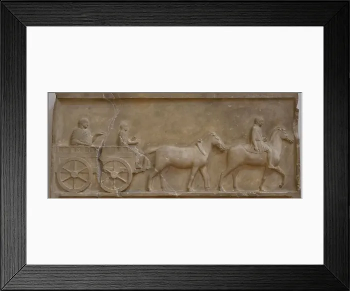 Framed Print : Scene of wheeled transport from Lower Moesia Framed Print : Scene of wheeled transport from Lower Moesia