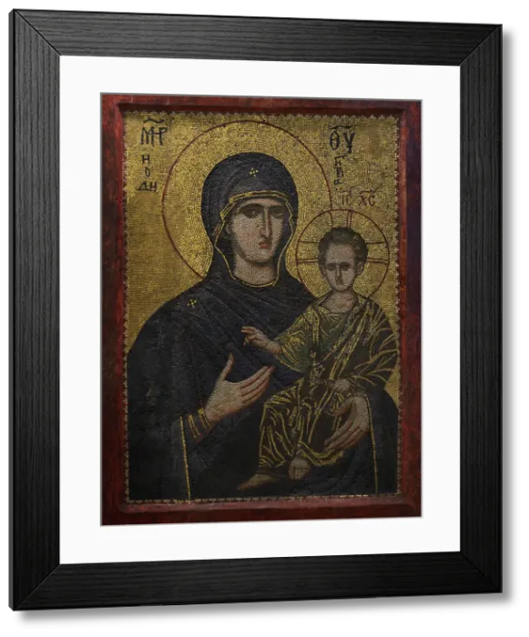 Framed Print : The Virgin and Child. Mosaic. 12th-13th centuries Framed Print : The Virgin and Child. Mosaic. 12th-13th centuries