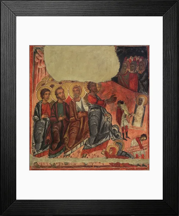 Framed Print : The Raising of Lazarus. Mural painting. From Framed Print : The Raising of Lazarus. Mural painting. From