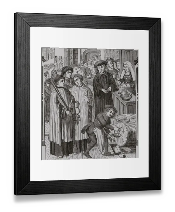 Framed Print : Dues on wines, privilege granted to the Chapter Framed Print : Dues on wines, privilege granted to the Chapter