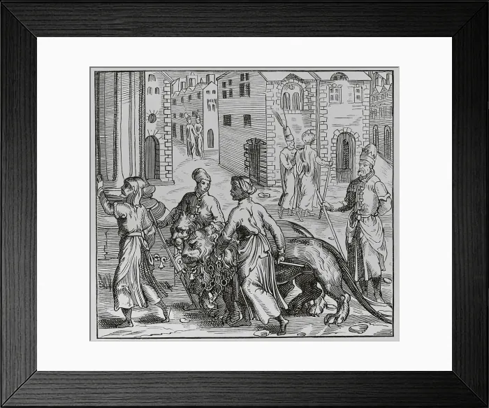 Framed Print : Lion trainers and sellers in Constantinople. Facsimile Framed Print : Lion trainers and sellers in Constantinople. Facsimile