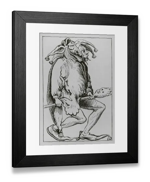 Framed Print : Court-fool. Engraving after a woodcut in Sebastian Framed Print : Court-fool. Engraving after a woodcut in Sebastian