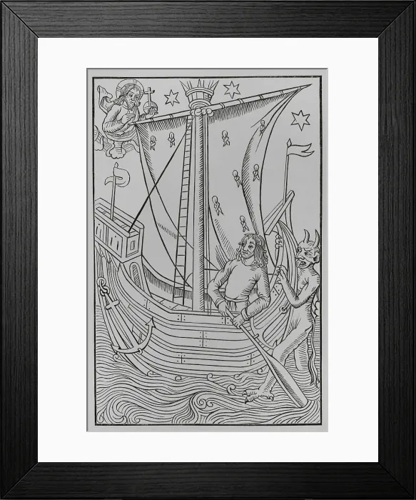 Framed Print : Facsimile of a 15th century engraving Framed Print : Facsimile of a 15th century engraving