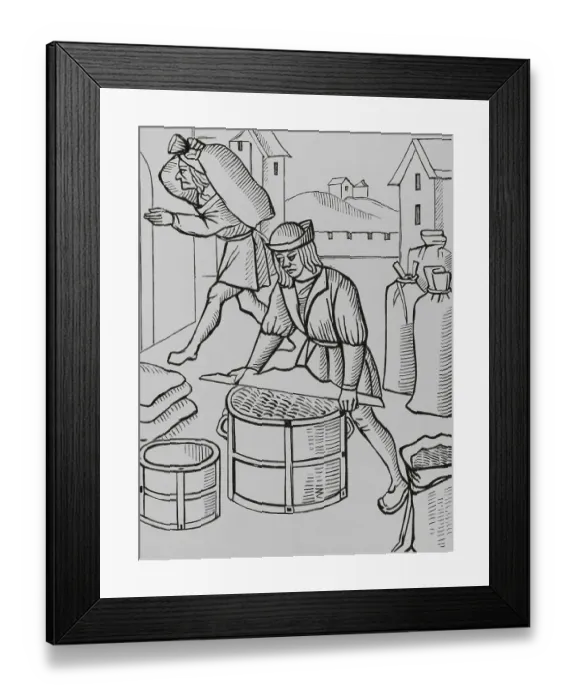 Framed Print : France. Measurement of grain in Paris. Facsimile Framed Print : France. Measurement of grain in Paris. Facsimile
