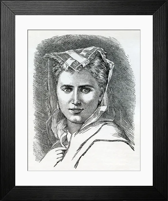Framed Print : A young Christine Nilsson (1843 - 1921), Swedish singer Framed Print : A young Christine Nilsson (1843 - 1921), Swedish singer