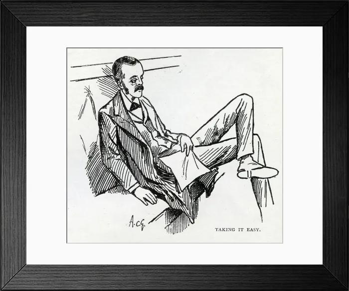 Framed Print : Arthur Balfour, M.P. - cartoon caricature Taking it Easy Framed Print : Arthur Balfour, M.P. - cartoon caricature Taking it Easy