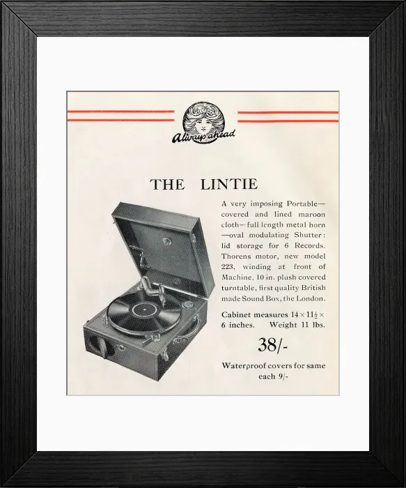 Framed Print : Beltona Lintie Portable Gramophone Framed Print : Beltona Lintie Portable Gramophone