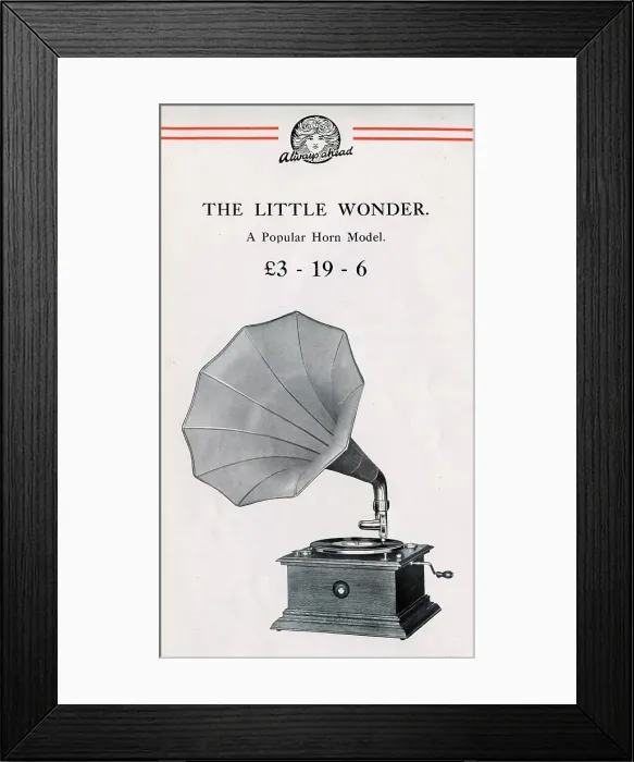 Framed Print : Beltona Little Wonder table-top horn Gramophone Framed Print : Beltona Little Wonder table-top horn Gramophone