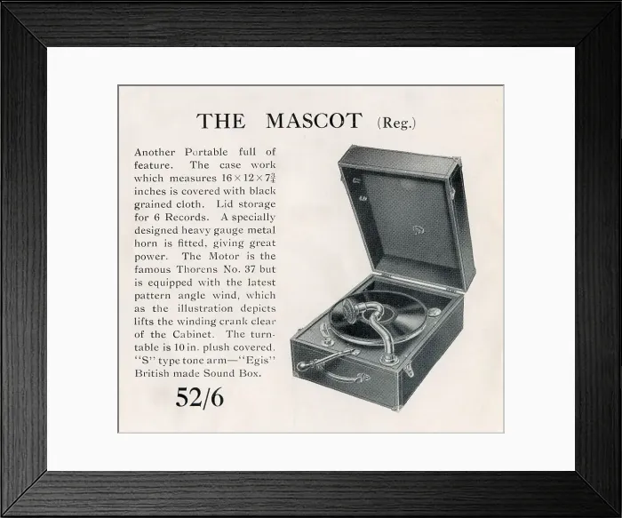 Framed Print : Beltona Mascot Portable Gramophone Framed Print : Beltona Mascot Portable Gramophone