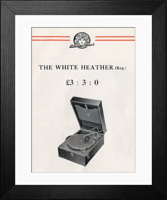 Framed Print : Beltona White Heather Portable Gramophone Framed Print : Beltona White Heather Portable Gramophone