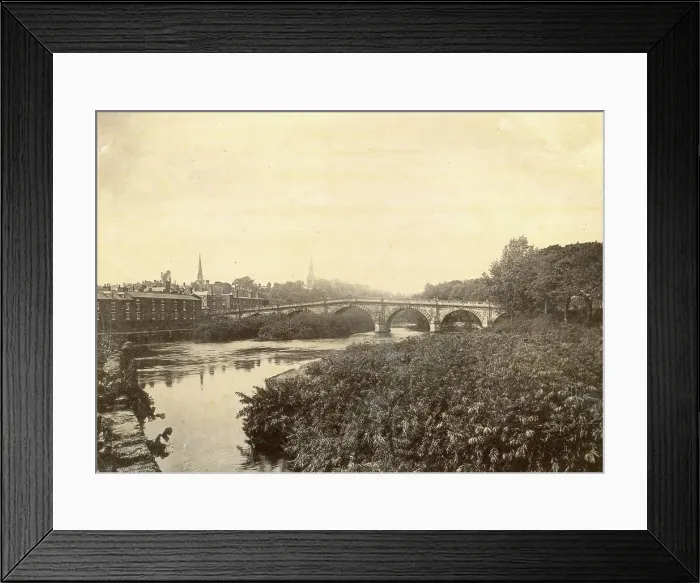 Framed Print : English Bridge, Shrewsbury - photograph Framed Print : English Bridge, Shrewsbury - photograph