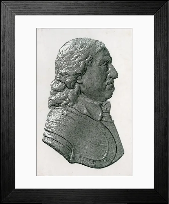 Framed Print : Oliver Cromwell - enamelled card Framed Print : Oliver Cromwell - enamelled card