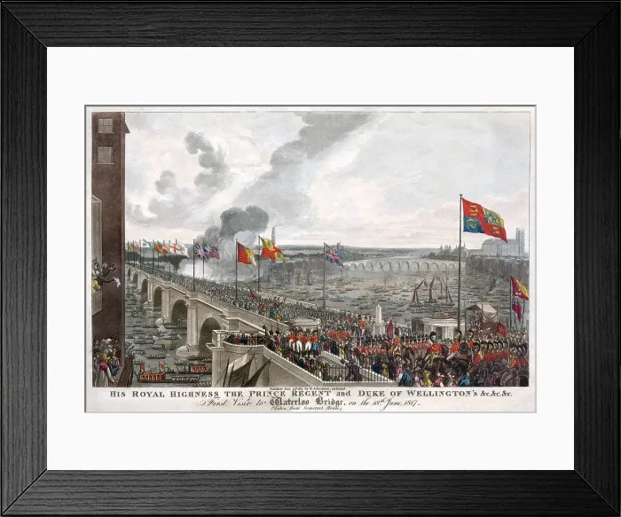 Framed Print : Prince Regent, Duke of Wellington - visit to Waterloo Bridge Framed Print : Prince Regent, Duke of Wellington - visit to Waterloo Bridge